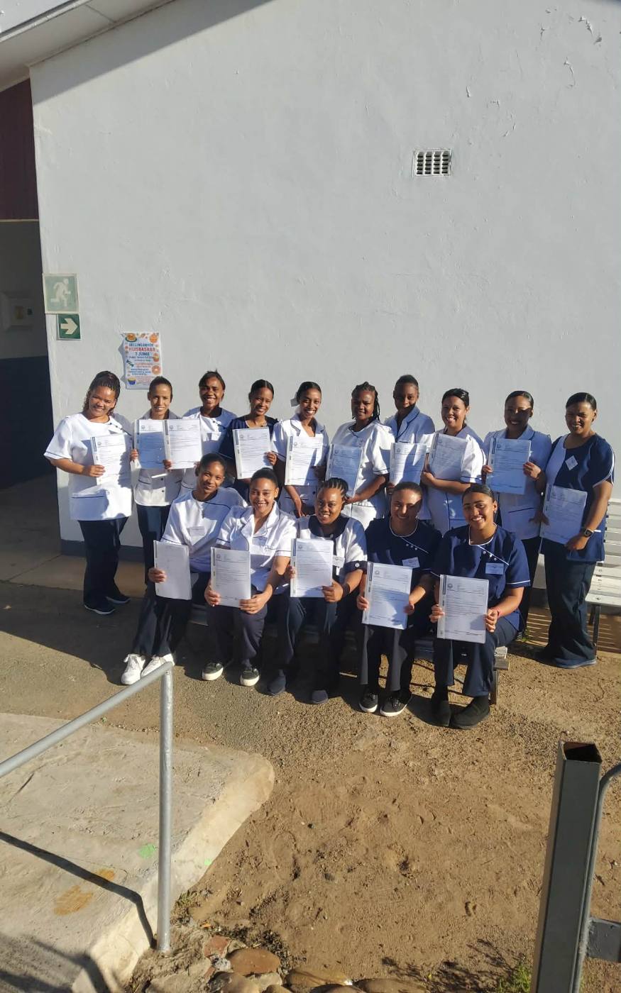 Students practising HIV rapid testing procedure