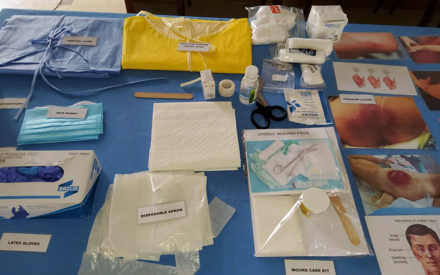 Wound care and infection control supplies display